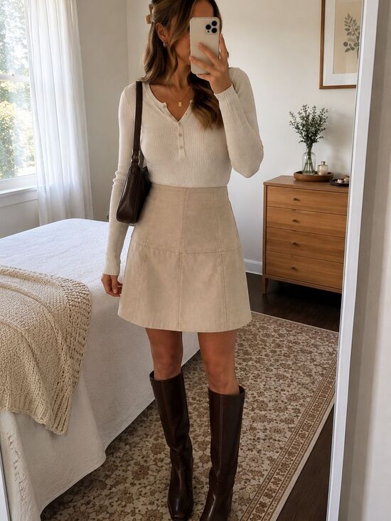 one 5 one Dresses & Skirts - Beige A-Line Women's Skirt